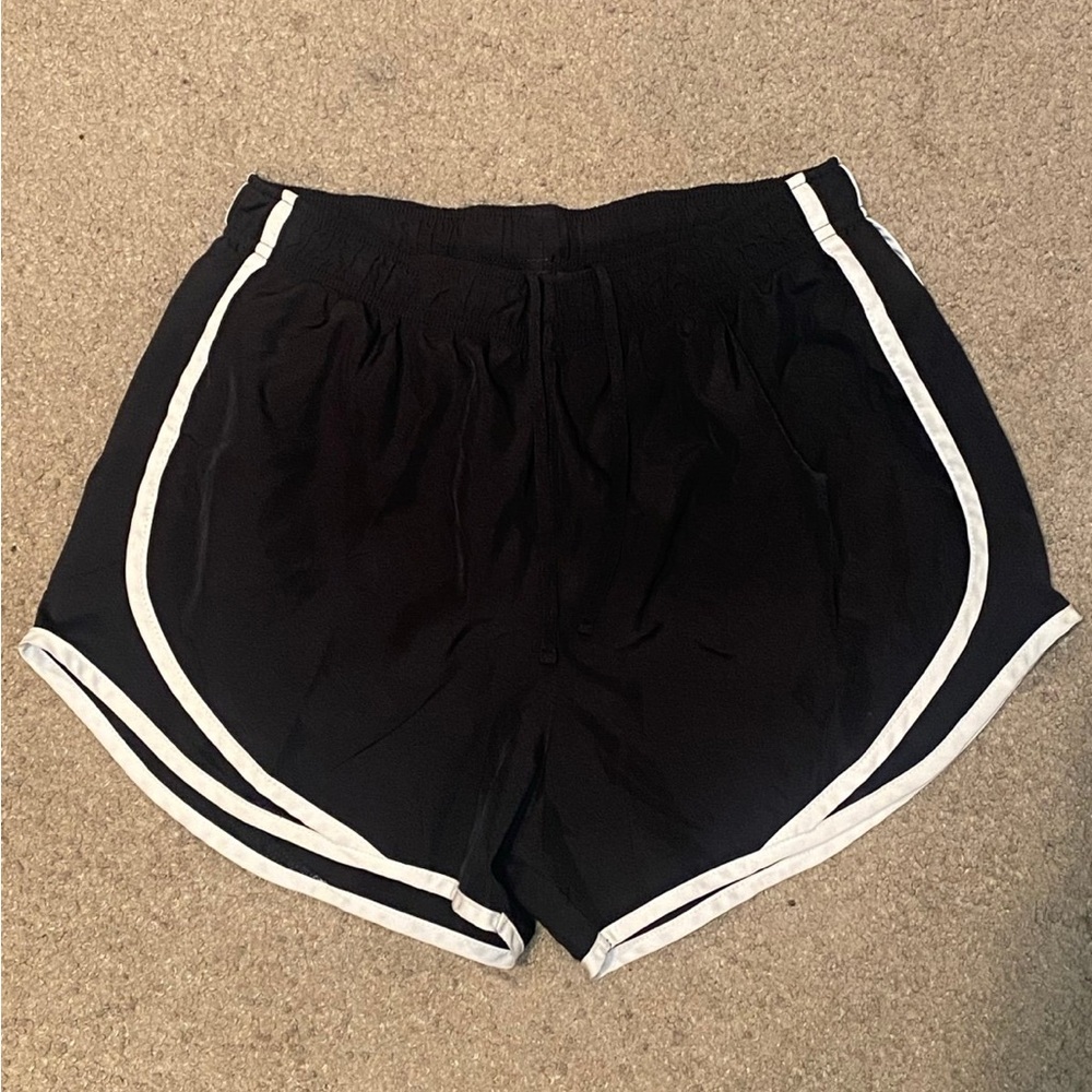 Nike Black Athletic Shorts with White Accents